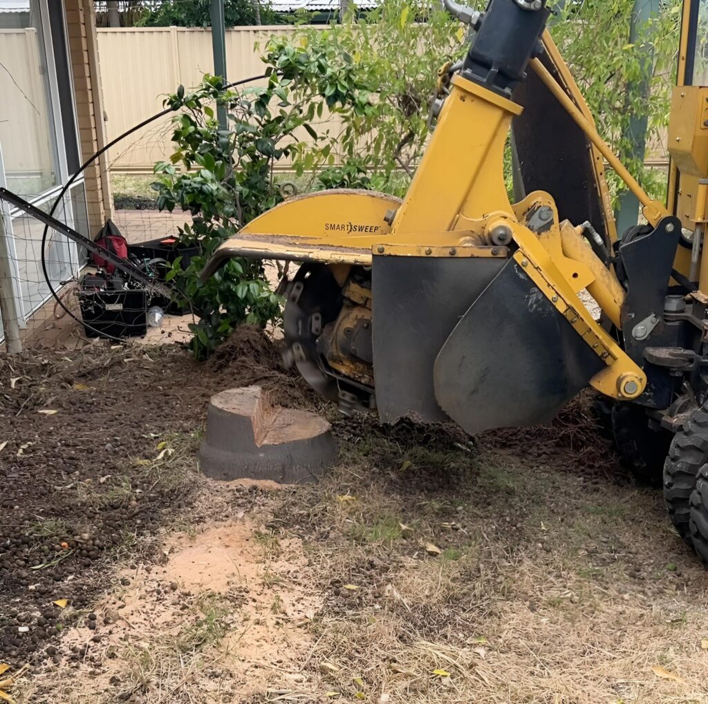 Residential stump grinding services by Pete’s Treeworx